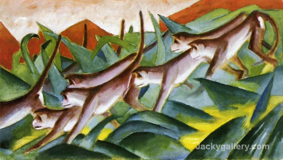 Monkey Frieze by Franz Marc paintings reproduction